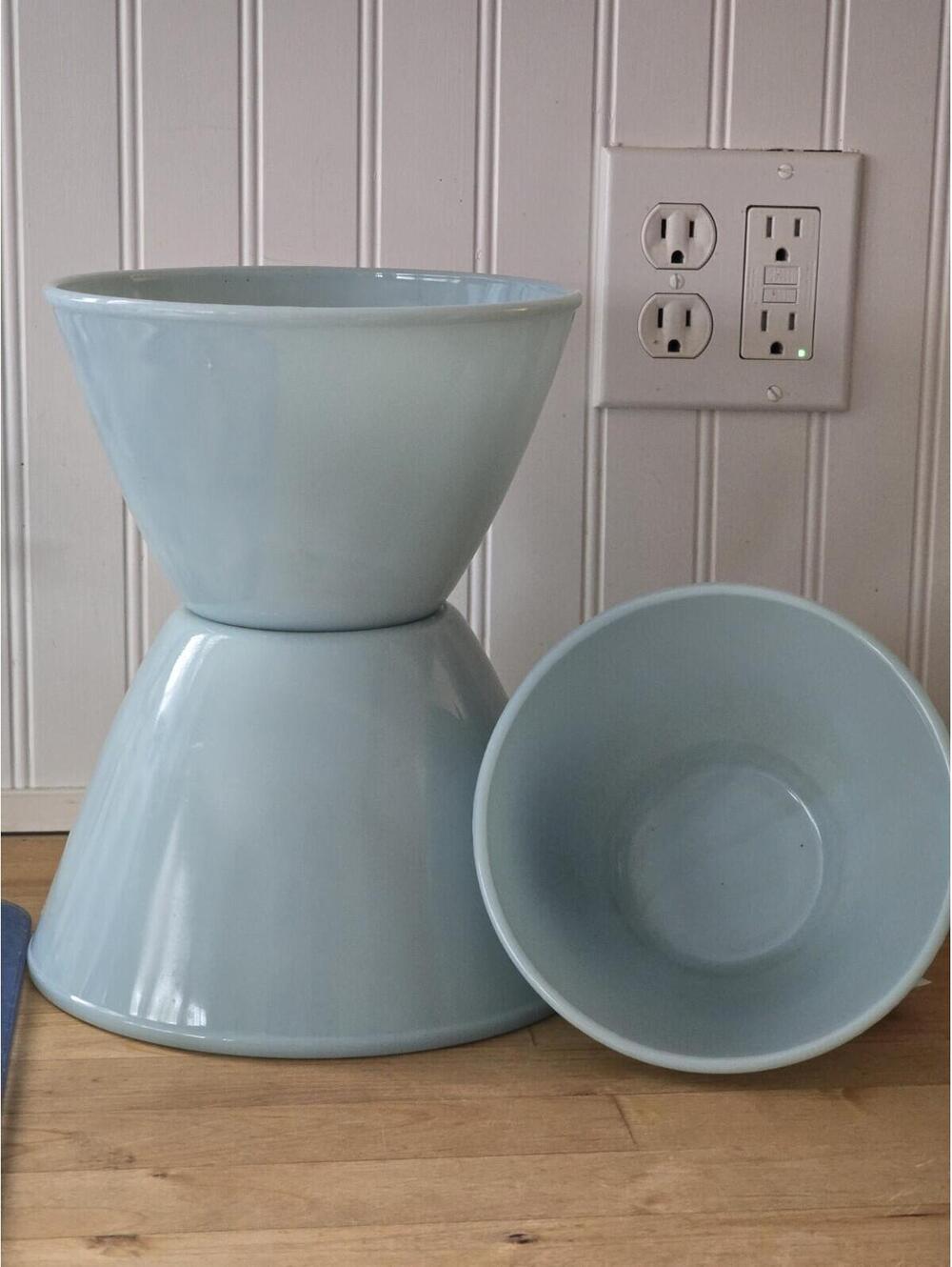 Set Of 3 Fire King Turquoise Blue Nesting Bowls Splash Proof Mixing 3 Bowls